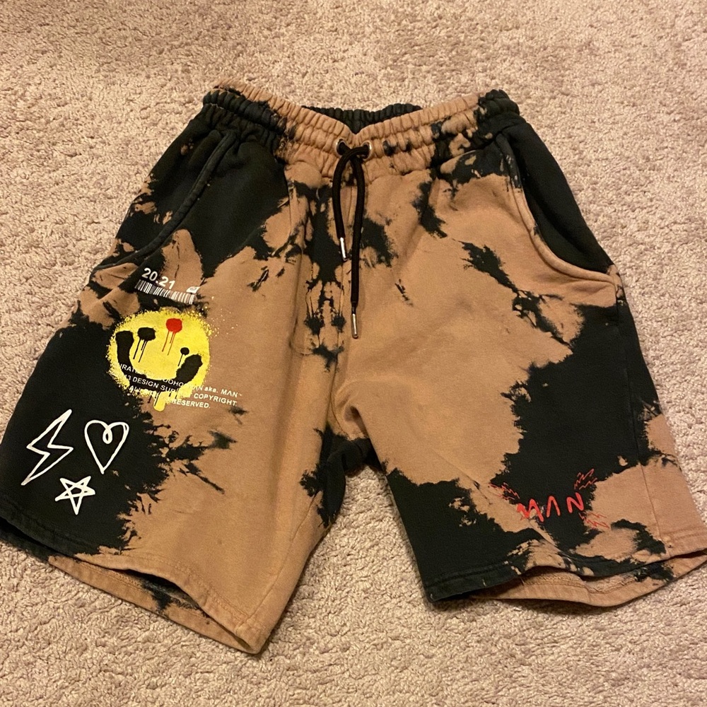 Boohoo MAN fleece tie dye shorts Sz SM